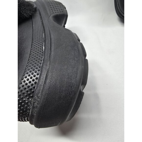 Crocs Stomp Lined Clog Women's Size 9 Black Fuzzy Slip-On Chunky Comfort Shoes - Picture 13 of 15
